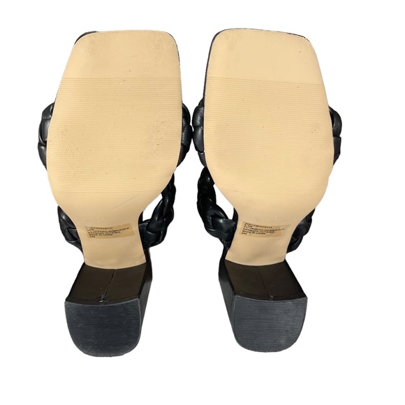 Madden Girl Black Leather Strappy Block Heel Slip Ons Womens Size 6.5 - Picture 13 of 14